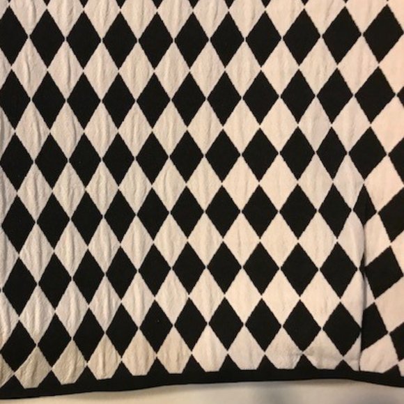 H&M  Black and White Jacquard Zipper Bomber Jacket in Kite Print - Picture 7 of 13